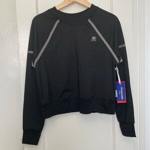 Aeropostale A87 Sport French Terry Long Sleeve Sweatshirt Shirt Top Black M NWT